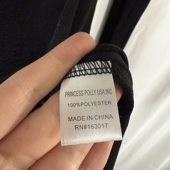 New Princess Polly Giovanni Mini Dress Womens 6 Black Pull On Unlined Semi Sheer - Picture 8 of 15